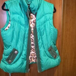 XL Black Rivet -Green fashion vest with